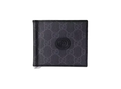 GUCCI Interlocking G Card Case Wallet GG Supreme Canvas "Black"