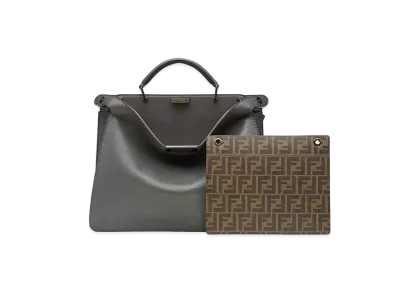 FENDI Peekaboo I See U Medium Leather Bag "Gray"