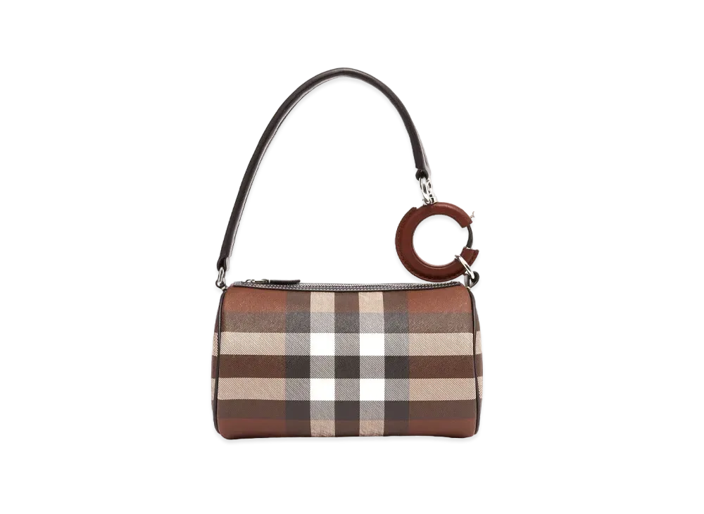 Burberry Mini Check & Leather Rhombi Bag "Dark Barch Brown"