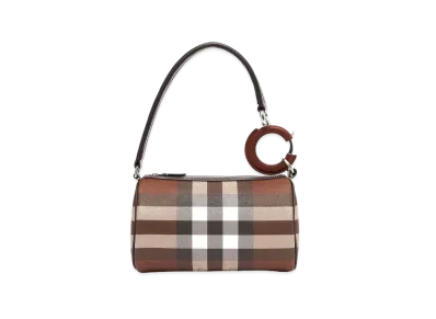 Burberry Mini Check & Leather Rhombi Bag "Dark Barch Brown"