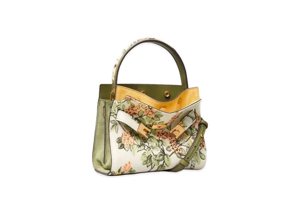 TORY BURCH Lee Radziwill Petit Double Bag "Winter Sage"