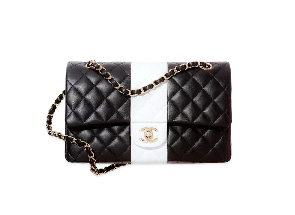 CHANEL Classic Hand Bag Lambskin "Black White"
