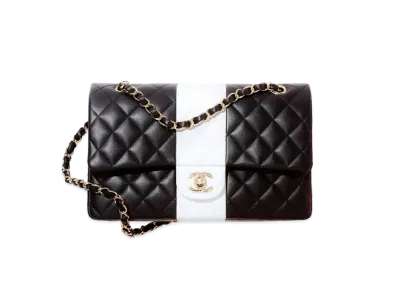 CHANEL Classic Hand Bag Lambskin "Black White"