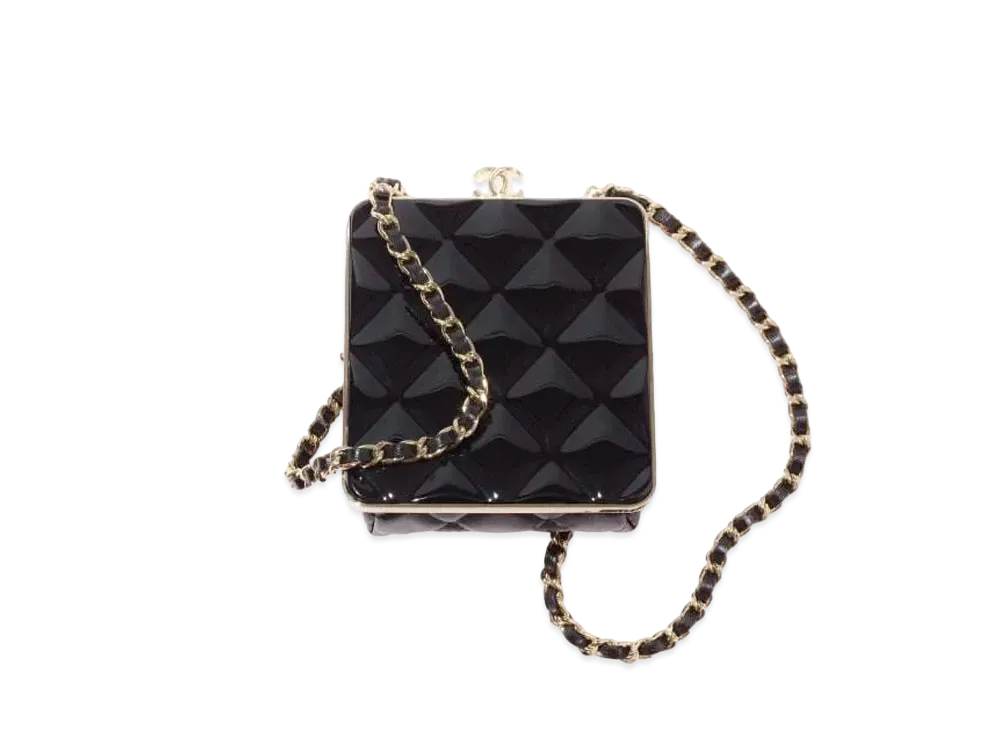 CHANEL Chain Clutch Lambskin & Plexi "Black"
