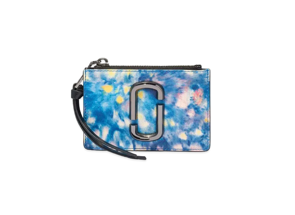 MARC JACOBS The Snapshot Watercolor Top Zip Multi Wallet "Blue Multi"