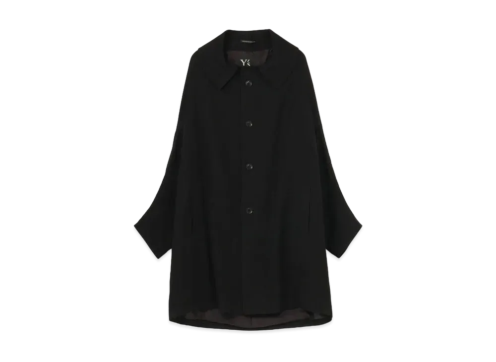 Yohji Yamamoto Y's WOOL TWILL DESIGN SLEEVE COAT "Black"