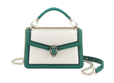BVLGARI Serpenti Diamond Blast Crossbody Bag "White"