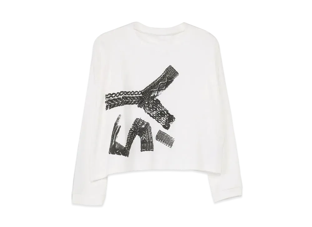 Yohji Yamamoto Y's SMOOTH KNIT Y's FOAM PRINT BAGGY PULLOVER "Off White"