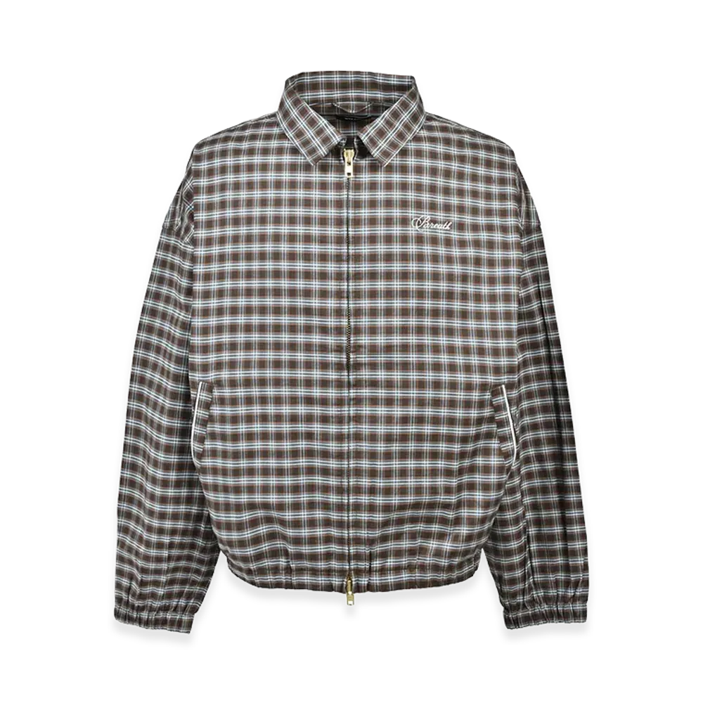 BREATH Script Logo Check Pipng Jacket "Brown"