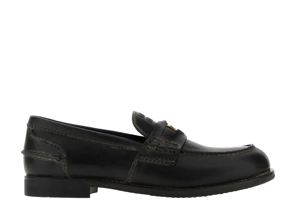 MIU MIU Women's Leather Loafers "Black"