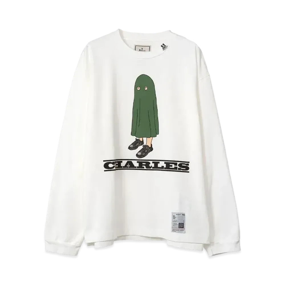 Maison MIHARA YASUHIRO Charles Printed Long Sleeve T-Shirt "White"