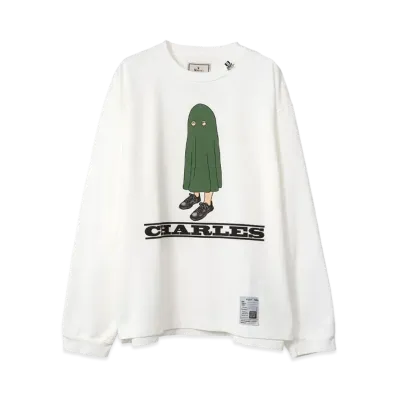 Maison MIHARA YASUHIRO Charles Printed Long Sleeve T-Shirt "White"