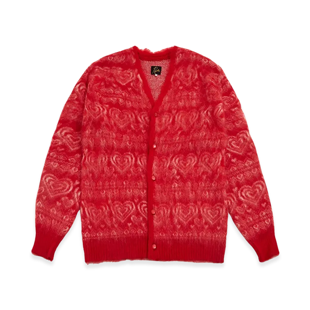 NEEDLES Heart Mohair Cardigan "Red"
