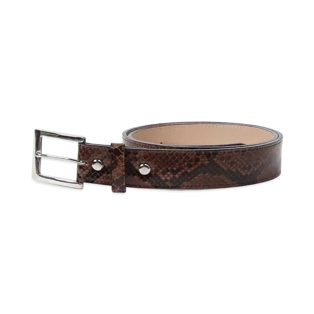 WACKO MARIA Python Leather Belt "Brown"