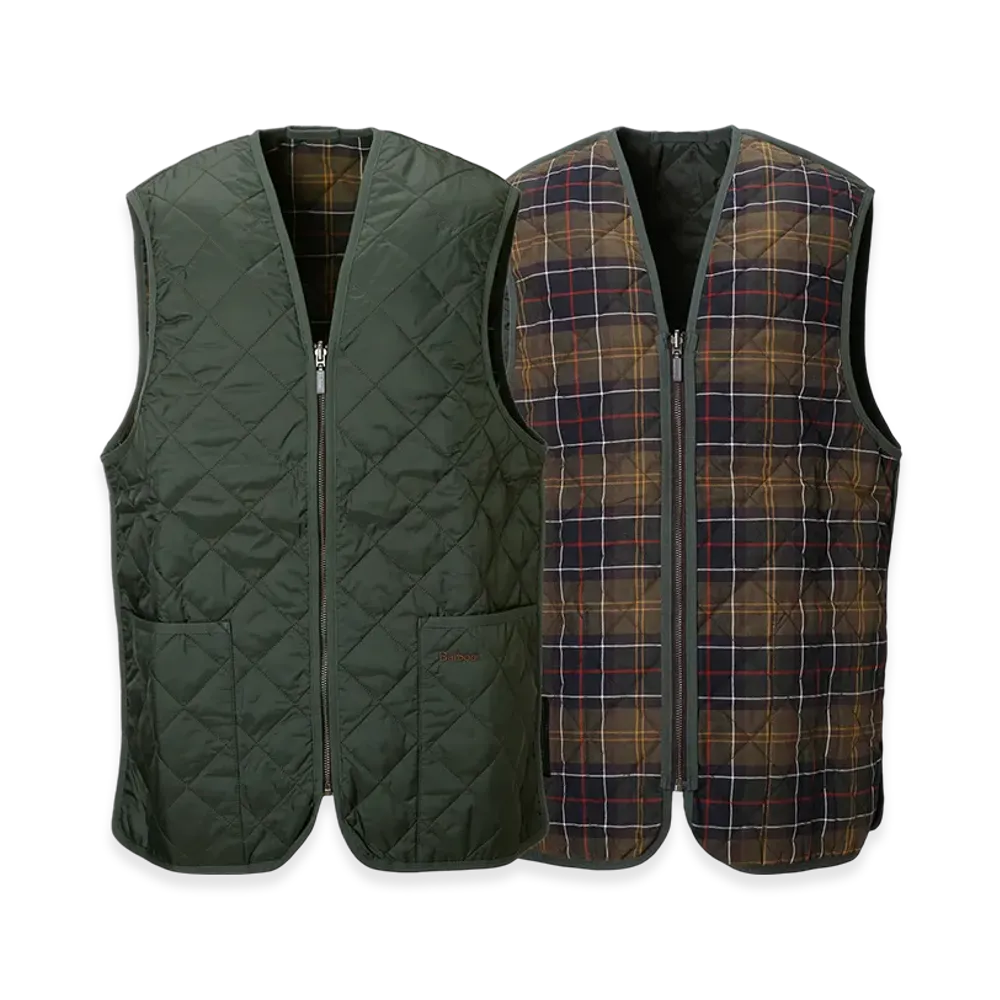 Barbour Quilted Waistcoat / Zip-In Padded Vest "Olive"