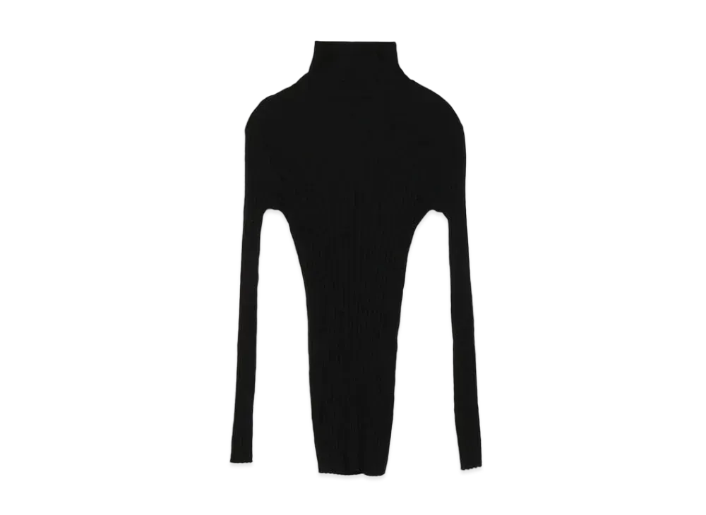 Yohji Yamamoto Y's GAUZE WIDE MIX UP HIGH NECK LAYER T "Black"