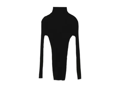 Yohji Yamamoto Y's GAUZE WIDE MIX UP HIGH NECK LAYER T "Black"