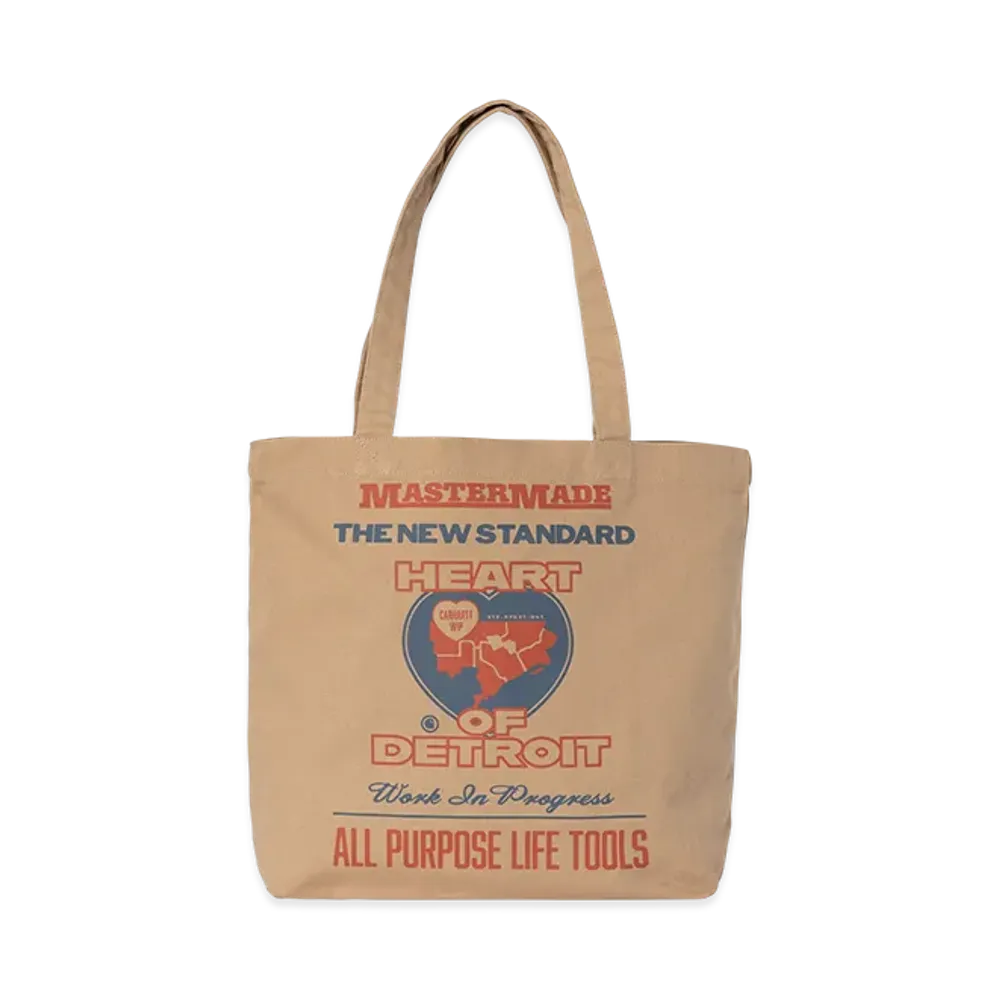 Carhartt WIP Canvas Graphic Tote "Arcan Print Dusty H Brown"