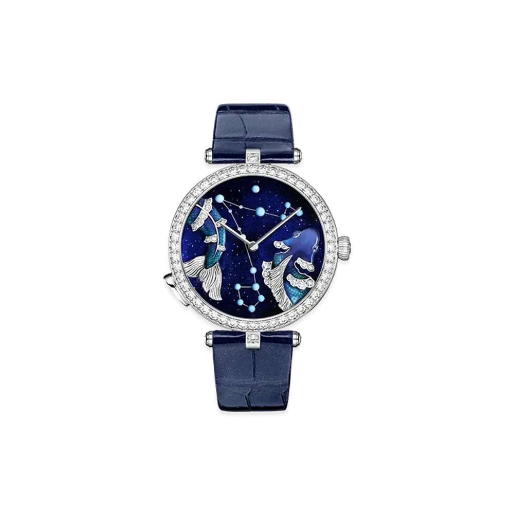 Van Cleef & Arpels Lady Arpels Zodiaque Lumineux Piscium Pisces watch "18K White gold/Sapphire/Diamond"