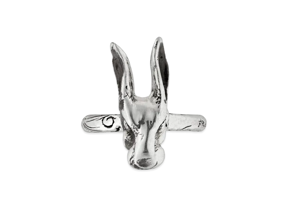 GUCCI Anger Forest Series Rabbit Head Silver Ring "Silver"
