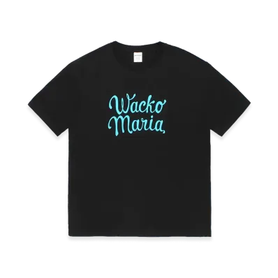 WACKO MARIA Washed Heavy Weight T-Shirt "Black/Blue"