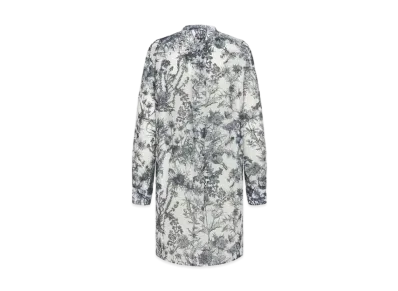 Dior Long Blouse Cotton Muslin with Dior Chardons Motif "Blue/White"