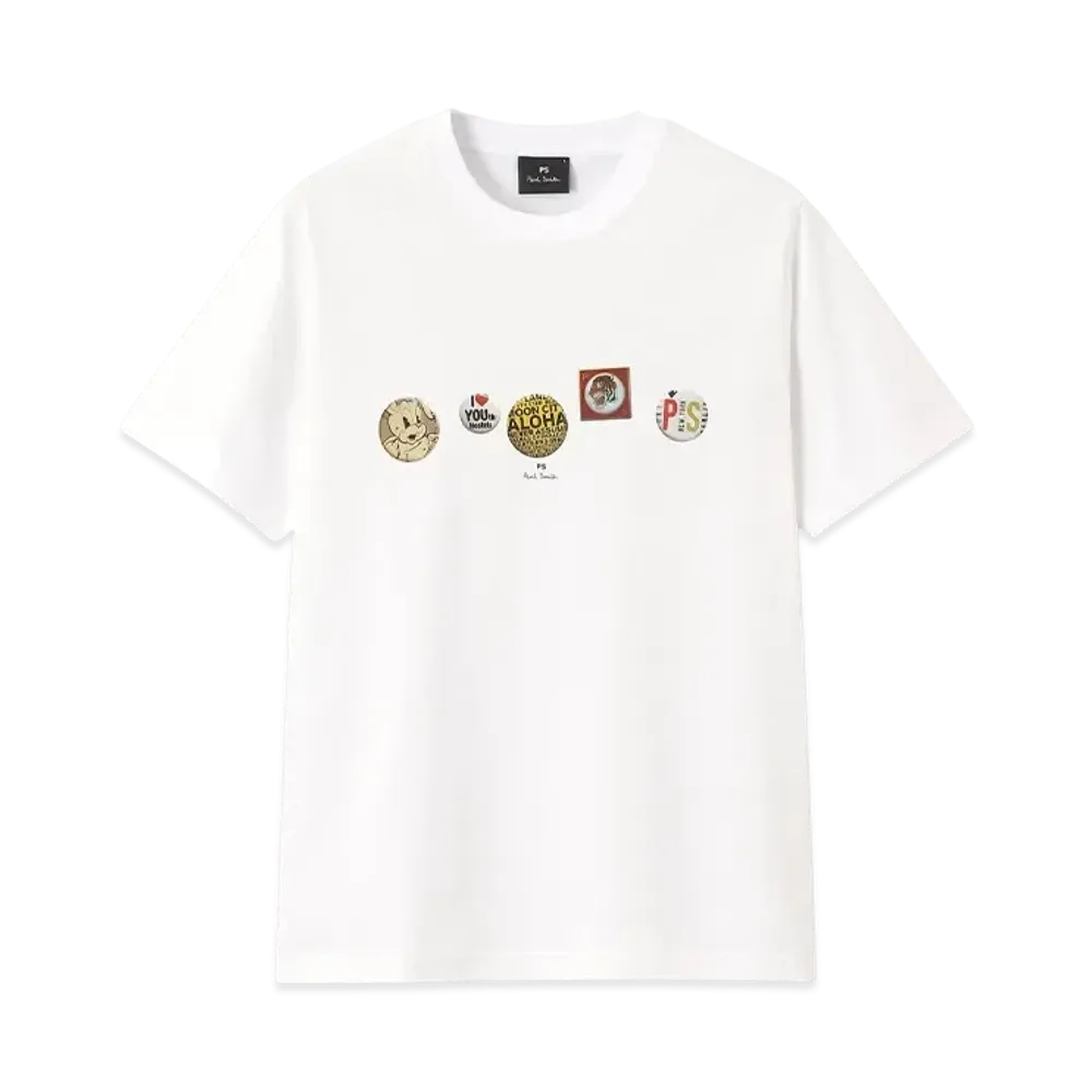 Paul Smith Button Badges Tee "White"