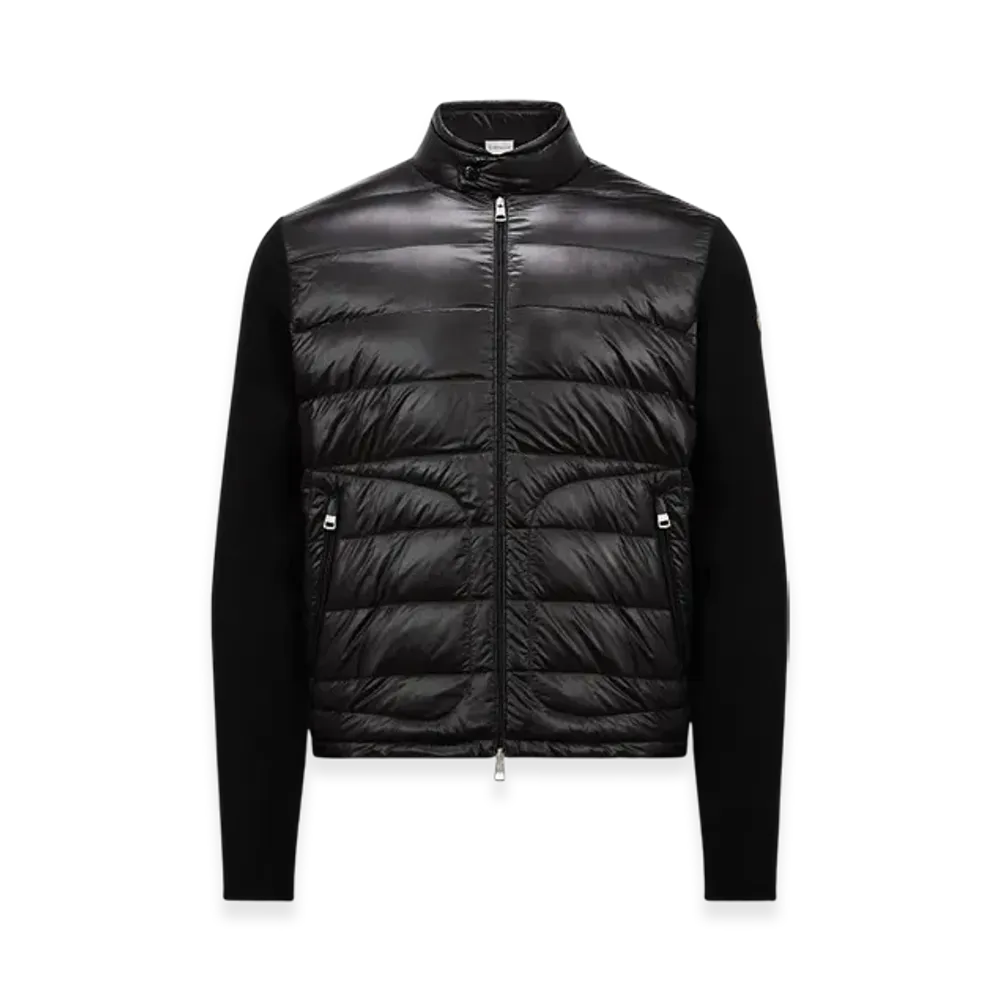 MONCLER Padded Wool Zip-Up Cardigan "Black"