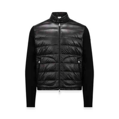 MONCLER Padded Wool Zip-Up Cardigan "Black"