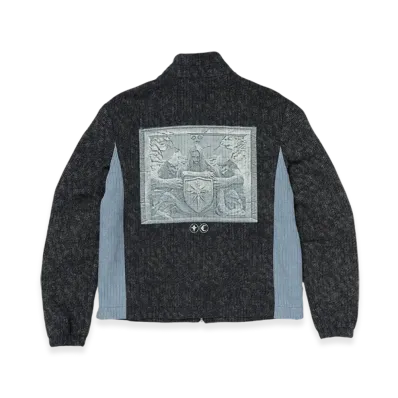 THUG CLUB Devil Peace Patch Knit Jacket "Navy"