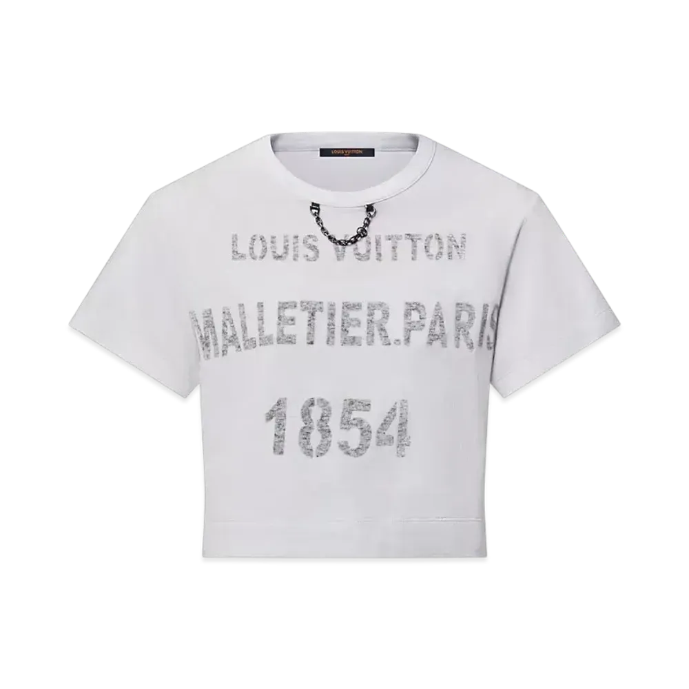 Louis Vuitton Women's Stencil Signature Crop Top "Bleu Gris"