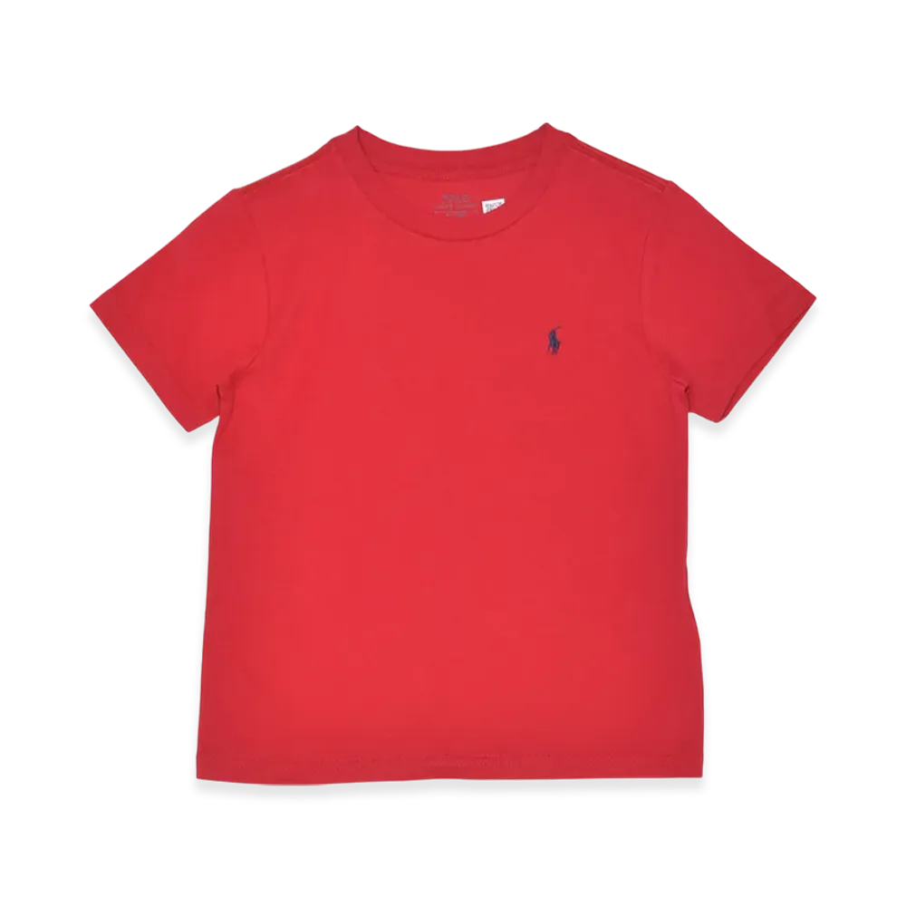 Polo Ralph Lauren Kids Short Sleeve Cotton Jersey Crewneck T-Shirt "Red"