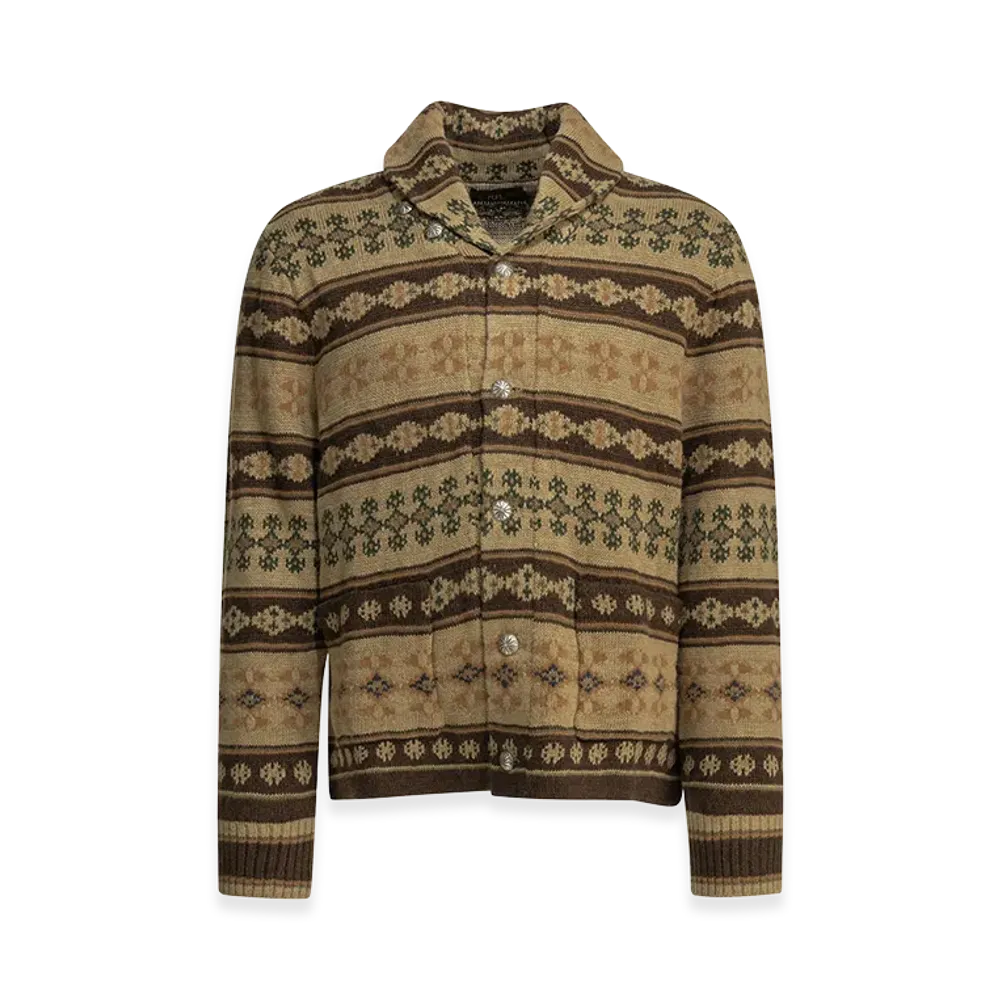 RRL Woven Knit Cardigan "Beige"