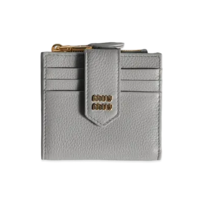 MIU MIU Leather Wallet "Pearl Gray"