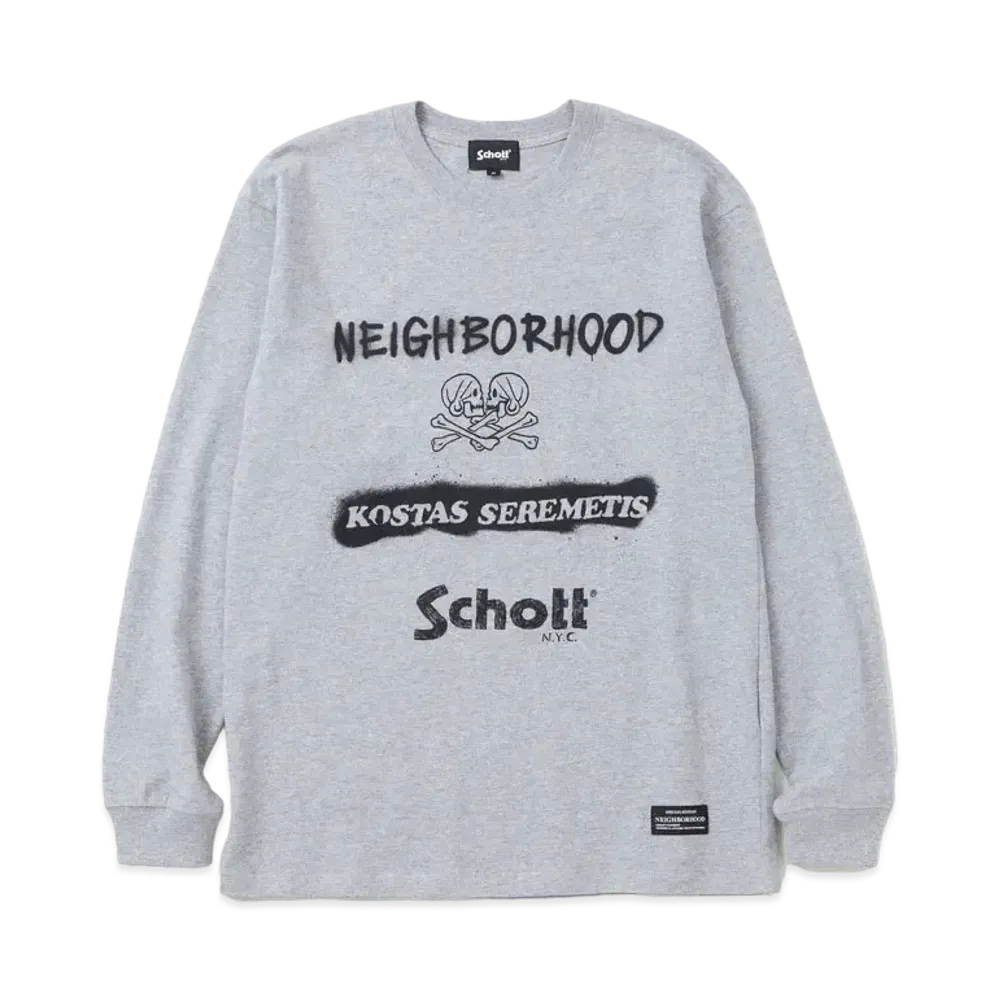 NEIGHBORHOOD x Schott x Kostas Tee LS "Gray"