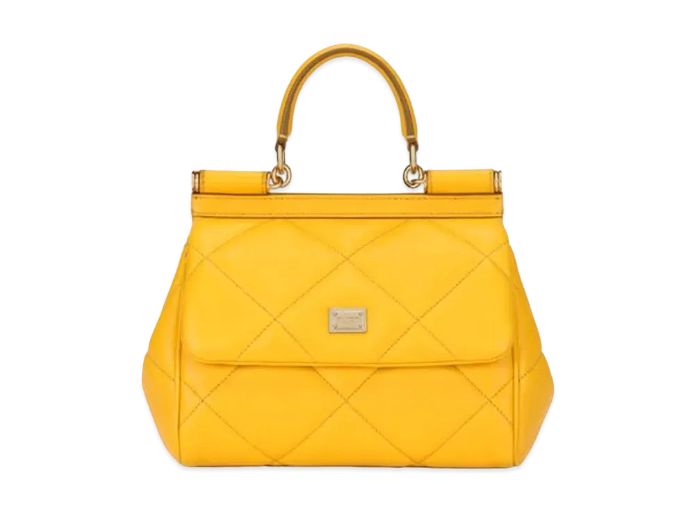 Dolce&Gabbana Sicily Bag Small Matrasse Aria Calfskin "Yellow"