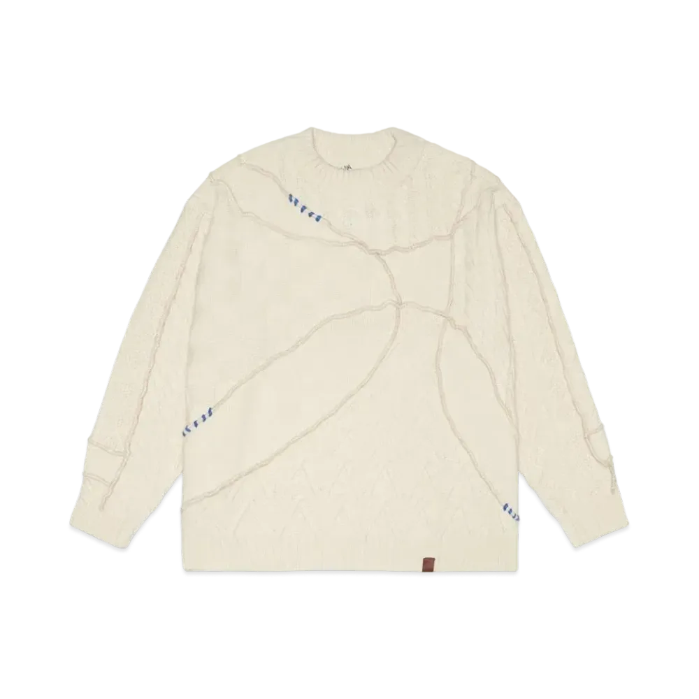 ADERERROR x ZARA Patchwork Over Size Knit Sweater "Ecru"