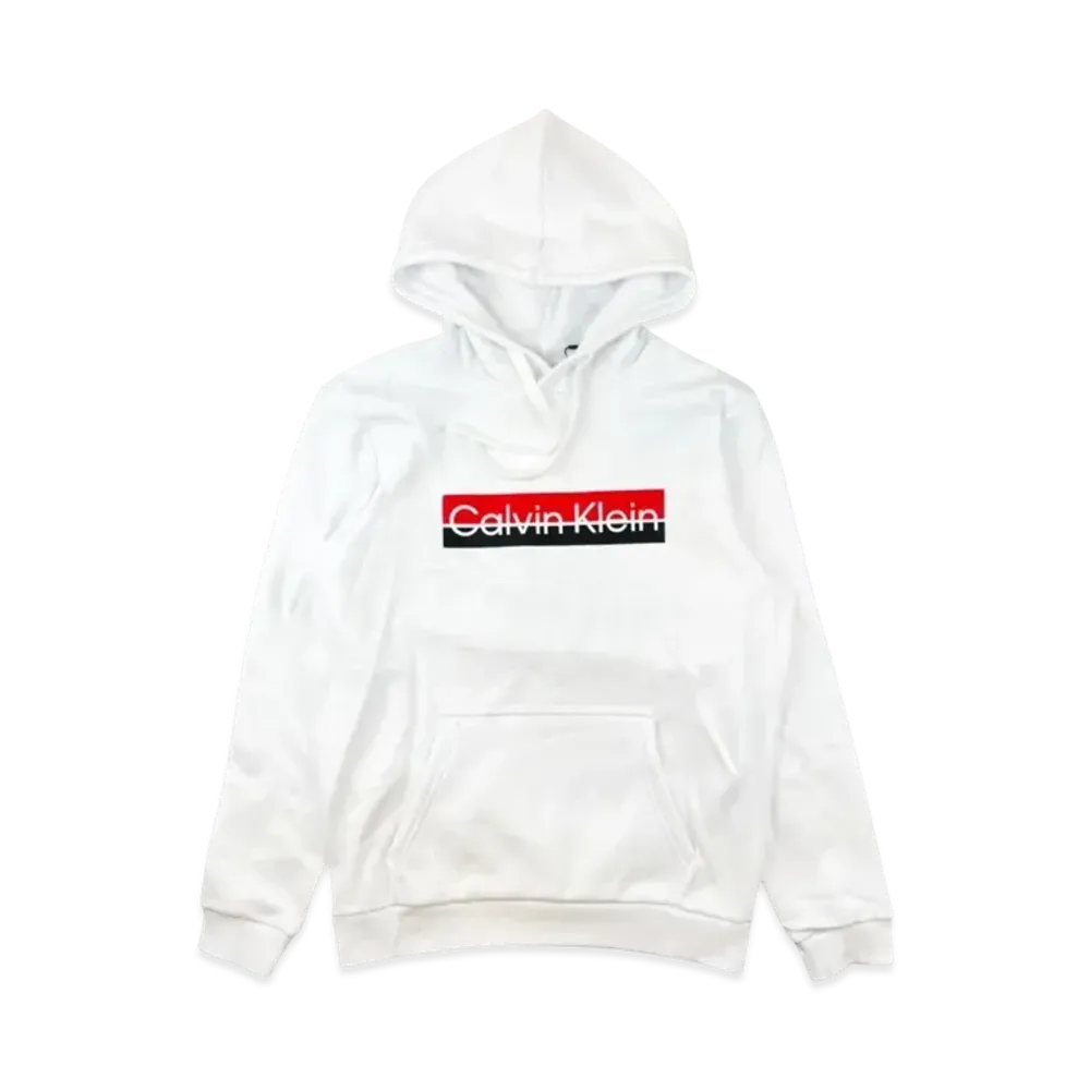 Calvin Klein Two Tone Standard Log Boxed PO Hoodie "White"