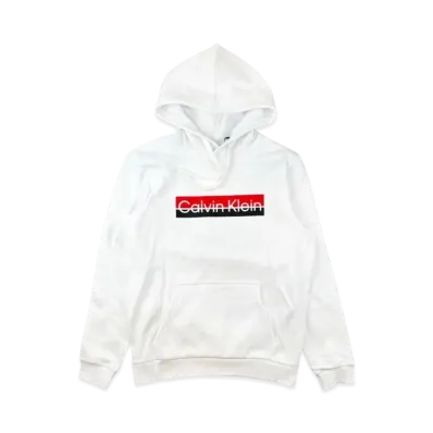 Calvin Klein Two Tone Standard Log Boxed PO Hoodie "White"