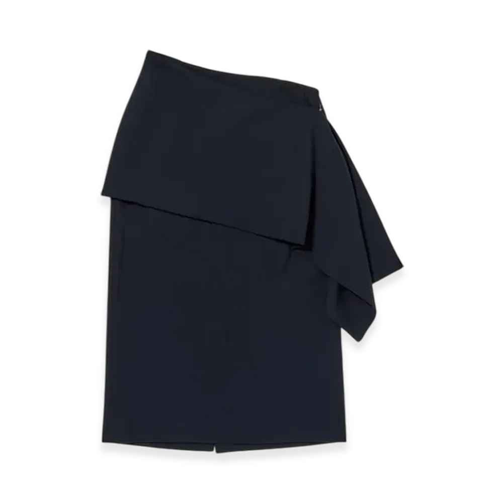 AURALEE High Density Wool Twill Skirt "Dark Navy"
