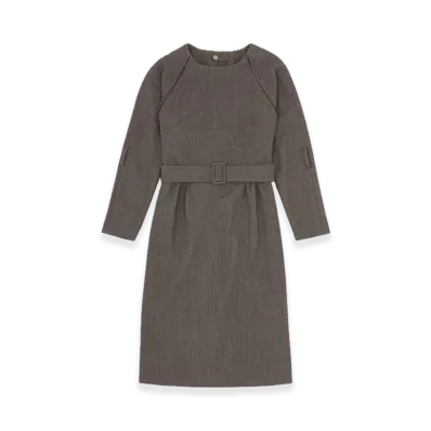 MM6 Maison Margiela Belted Drape Midi Dress "Brown/Beige"