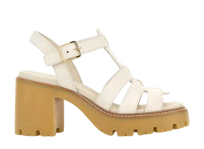 PRADA Women's Suede Sandals "White"