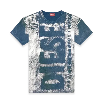 Diesel T-Boxt-R2 Logo T-Shirt With Metallic Effects "Blue"