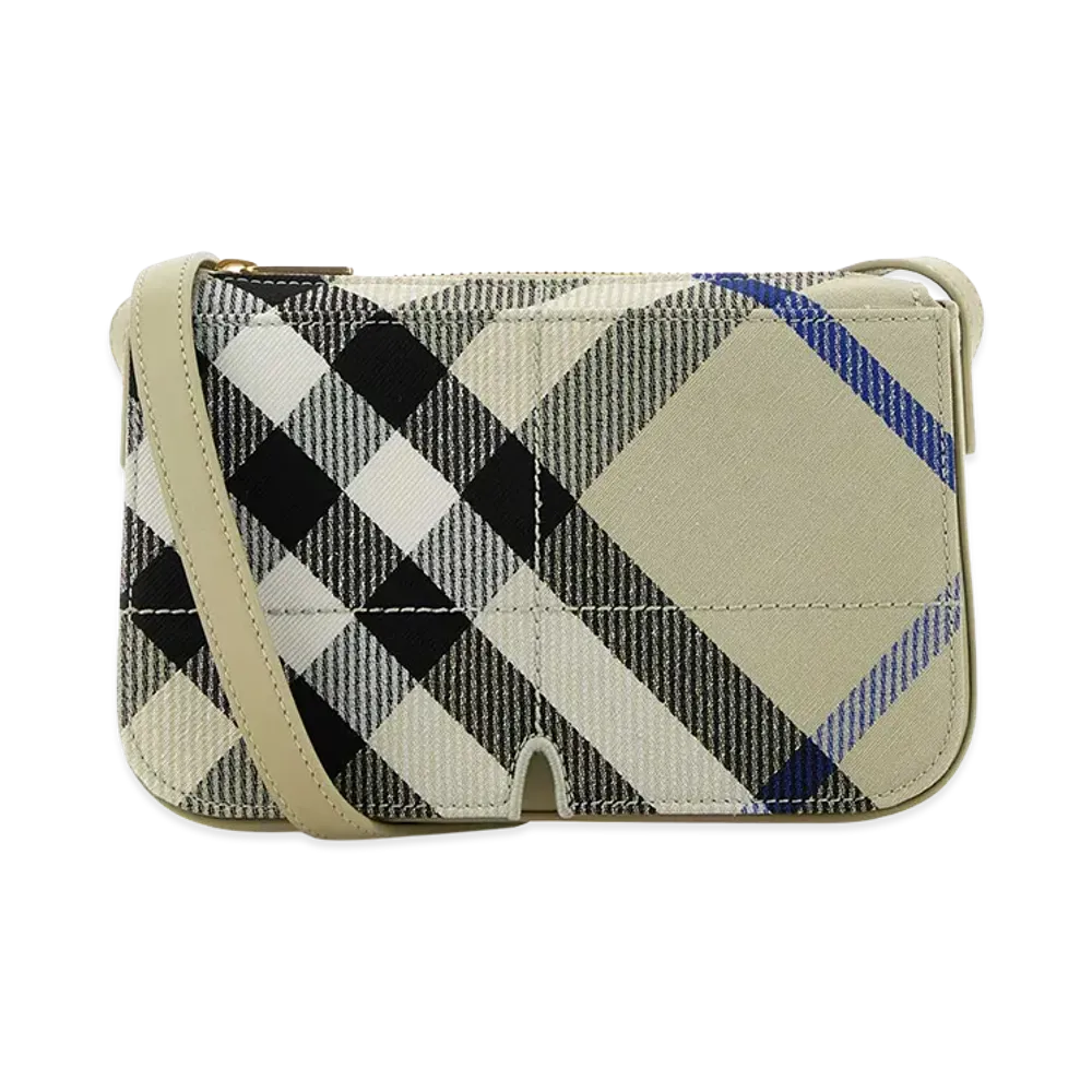 Burberry Women's Embroidered Canvas Snip Crossbody Bag "Beige"