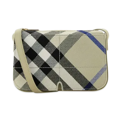 Burberry Women's Embroidered Canvas Snip Crossbody Bag "Beige"