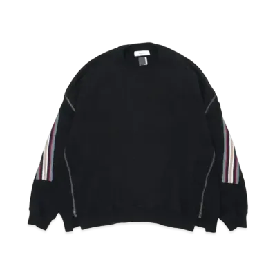 FACETASM Zipper Rib Sweat "Black"