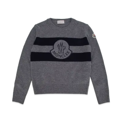 MONCLER Kids Crew Neck Sweater "Gray"
