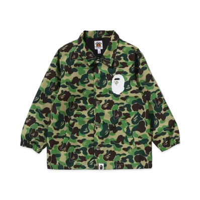 A BATHING APE Kids ABC Camo College Coach Jacket "Green"