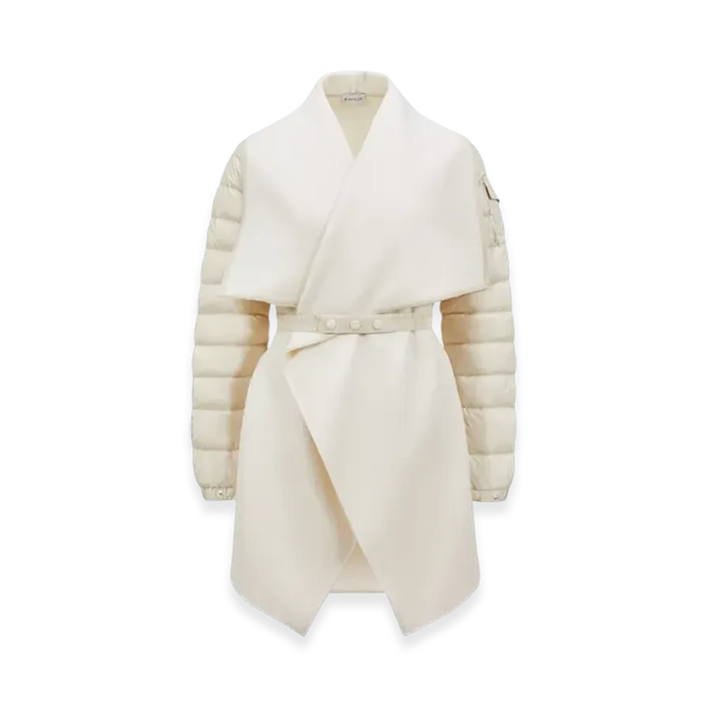 MONCLER Padded Wool Felt Cape "White"