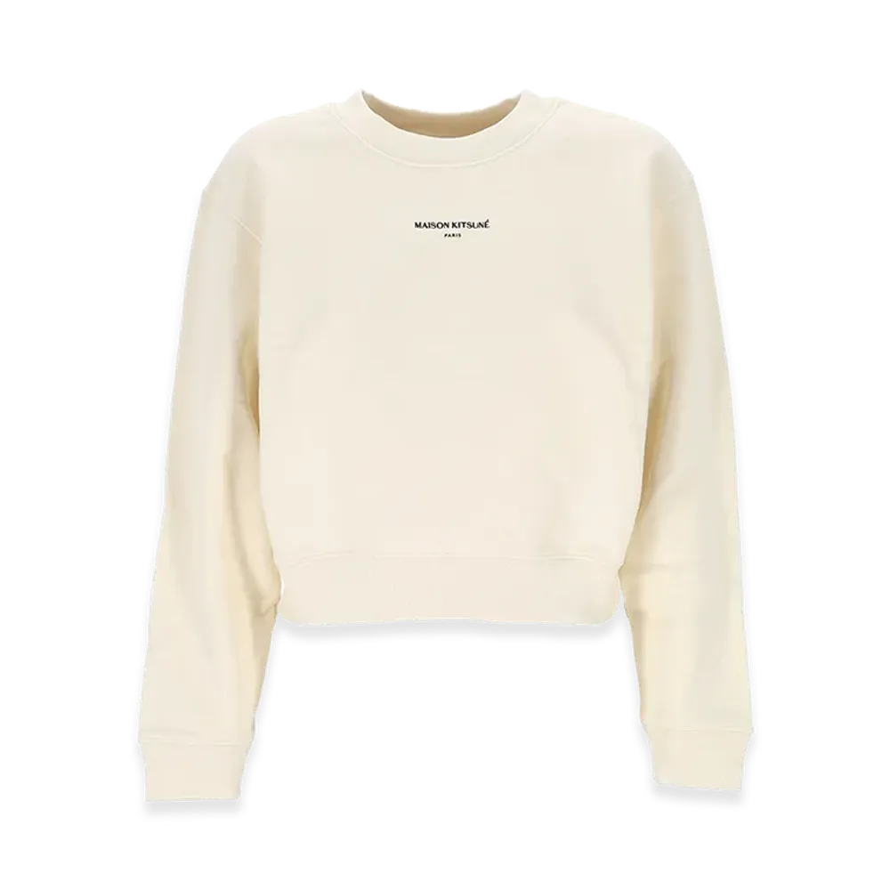 Maison Kitsune Women's Logo Crewneck Sweatshirt "White"